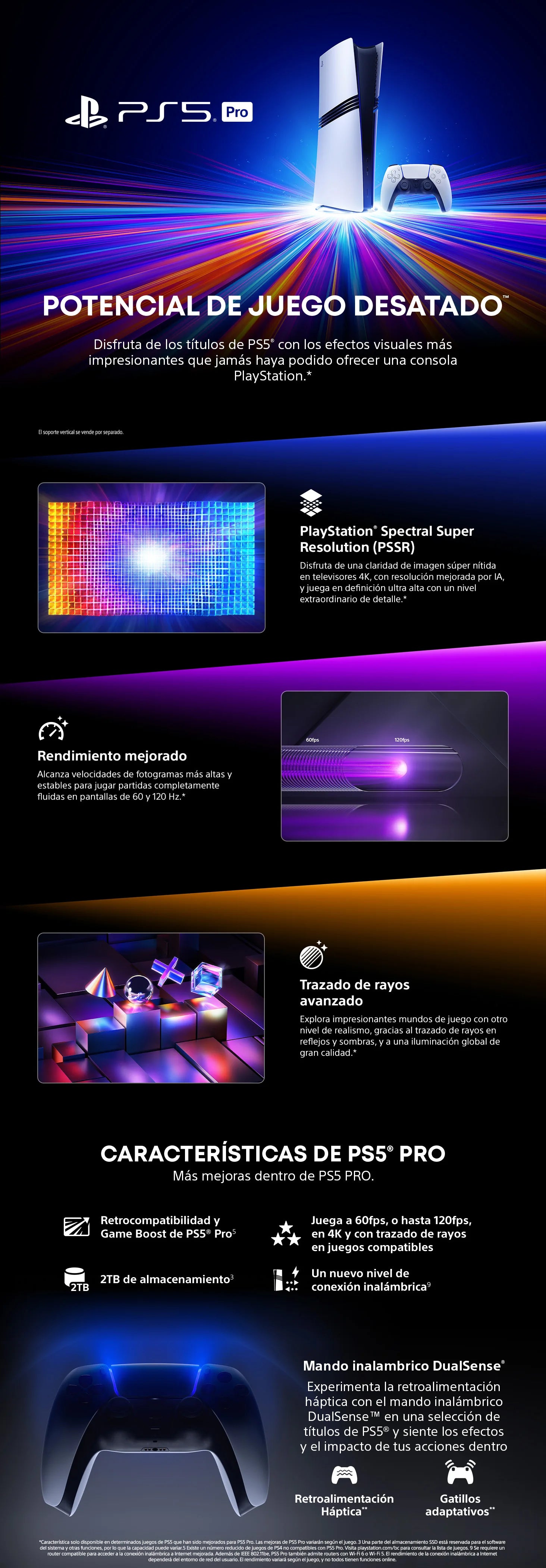PlayStation 5 PRO 2TB + DualSense | Ray Tracing 4K | Altas Tasas de Fotogramas | PS5 Pro