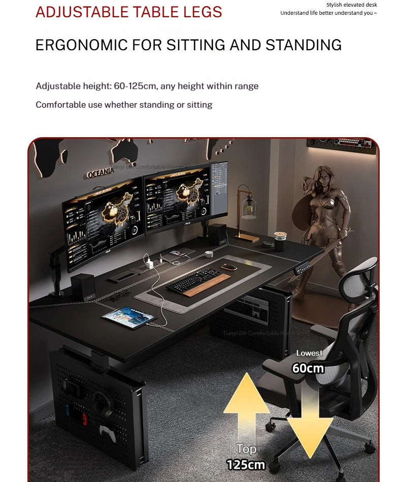 Mesa Escritorio Eléctrico Regulable en Altura | Diseño Moderno Khaki | Home Office y Gaming | FYCD