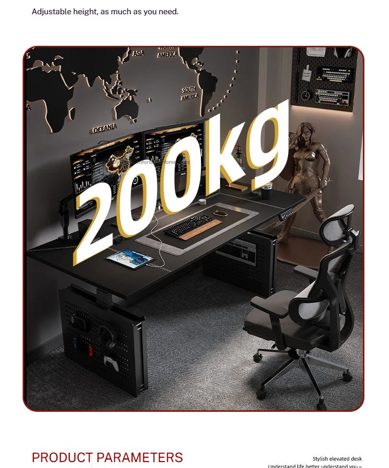 Mesa Escritorio Eléctrico Regulable en Altura | Diseño Moderno Khaki | Home Office y Gaming | FYCD