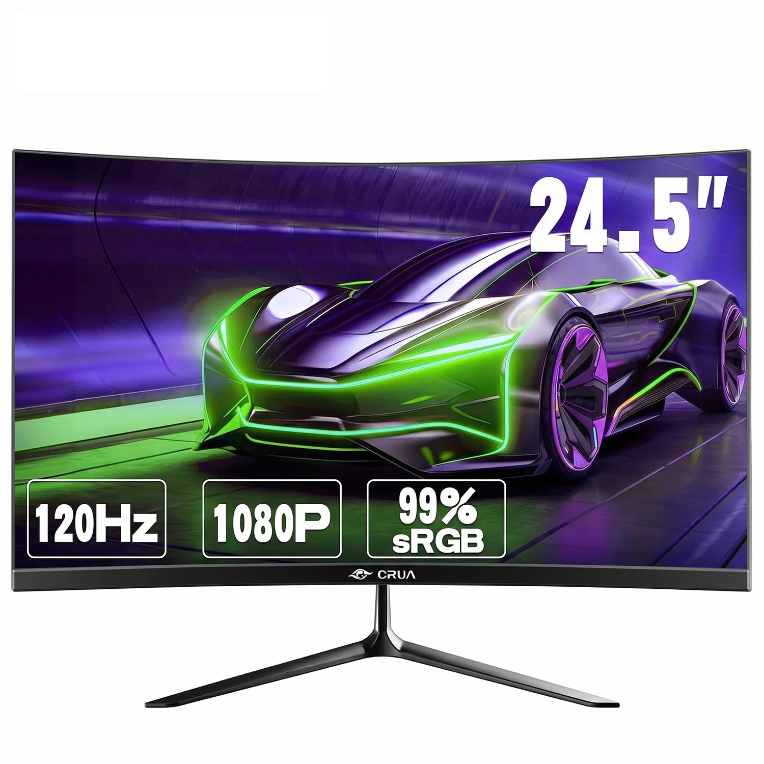Monitor Gaming Curvo CRUA 24.5'' 120Hz FHD 1080P | FreeSync | Sin Marco | DisplayPort HDMI | VESA