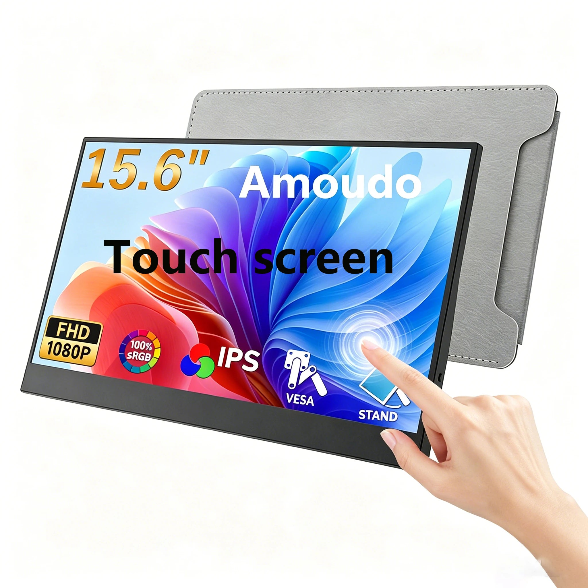 Monitor Portátil Amoudo 15.6'' FHD 1920x1080 IPS | USB-C | Mini HDMI | VESA | Soporte Penhole