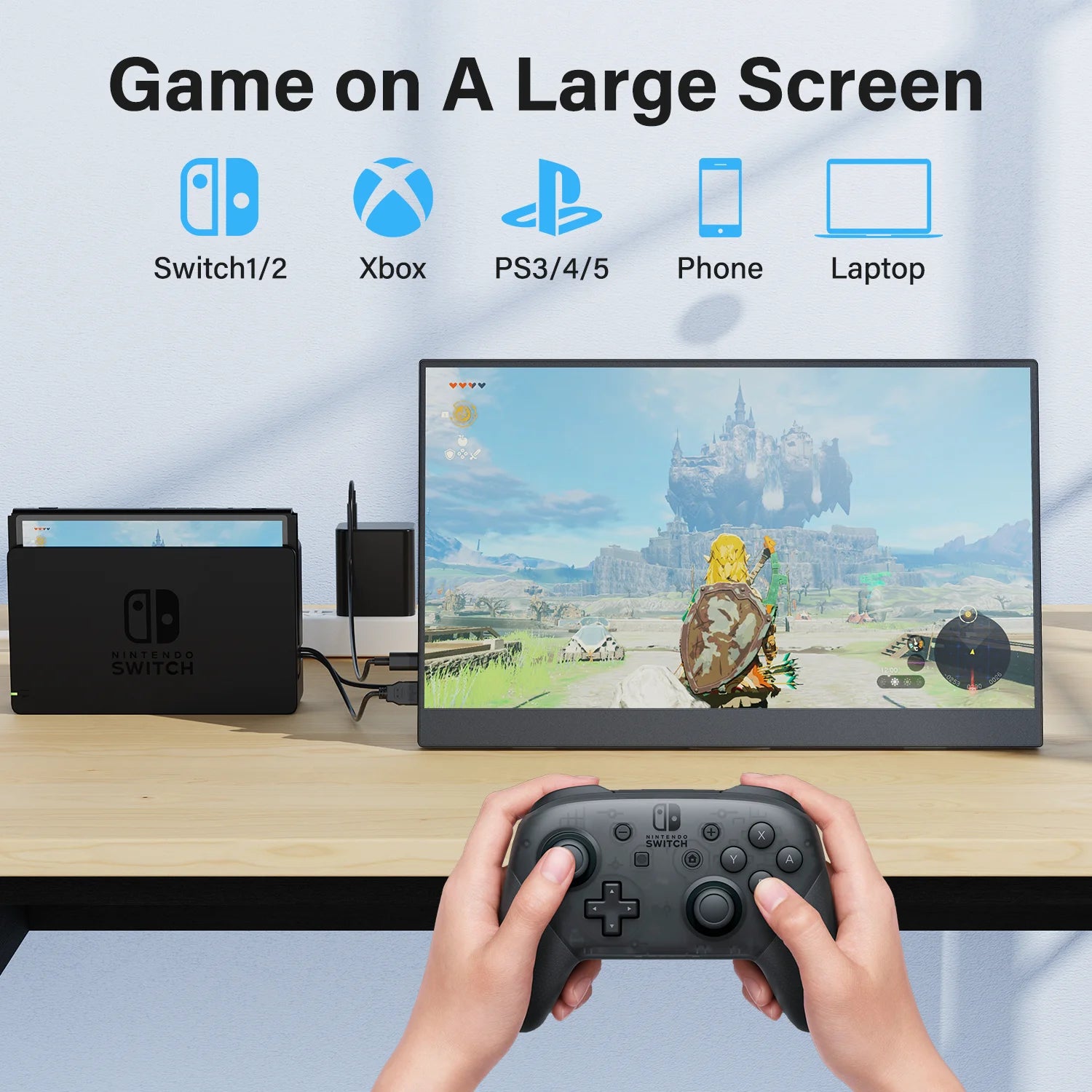 Monitor Portátil Amoudo 15.6'' FHD 1920x1080 IPS | USB-C | Mini HDMI | VESA | Soporte Penhole
