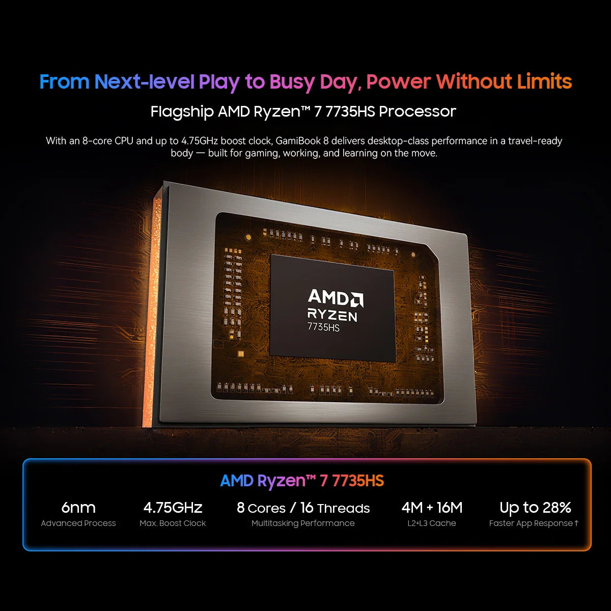 Portátil Gaming Blackview GamiBook 8 16'' | AMD Ryzen 7 7735HS | 16GB DDR5 | 512GB SSD | WiFi 6 | Windows 11 Pro