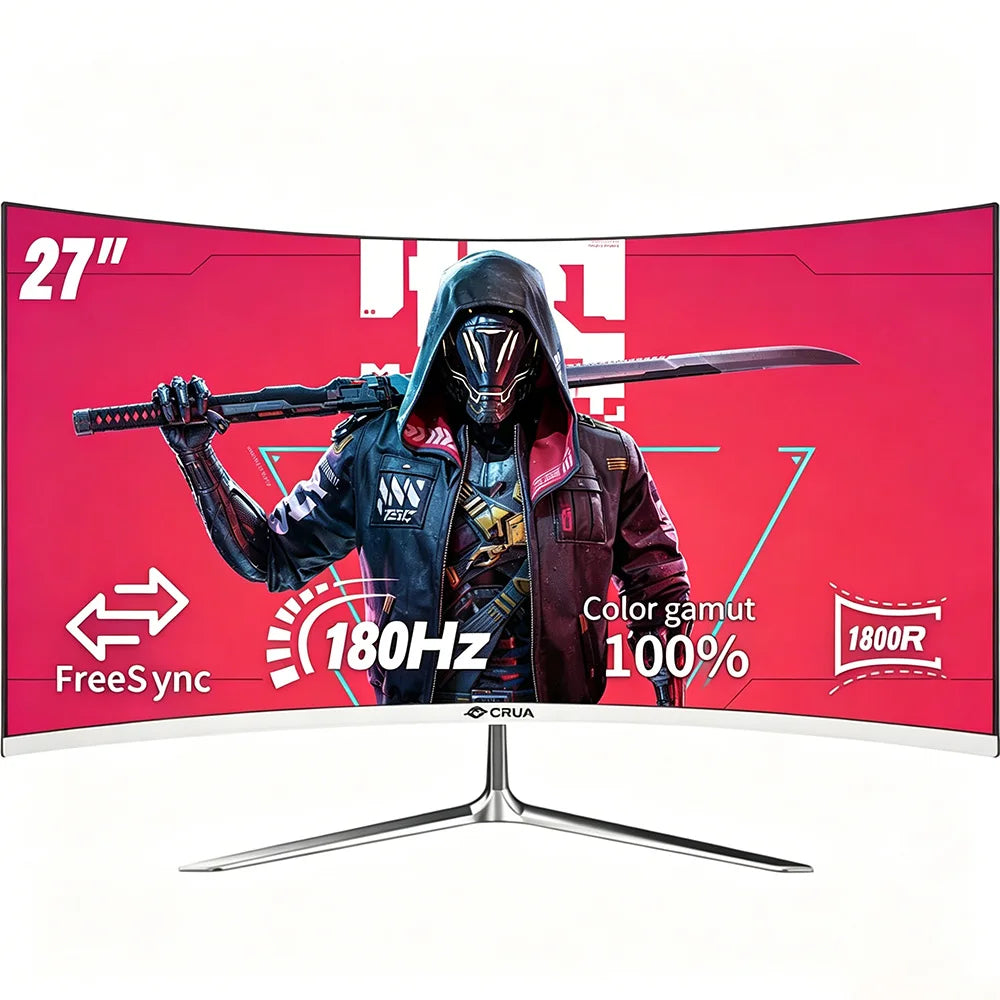 Monitor Gaming Curvo Crua 27'' 200Hz FHD 1080P | FreeSync | Sin Marco | Protección Ocular