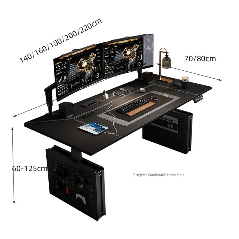 Mesa Escritorio Eléctrico Regulable en Altura | Diseño Moderno Khaki | Home Office y Gaming | FYCD