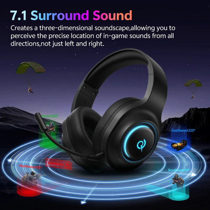 Auriculares Gaming V200 Sonido Envolvente 7.1 | Micrófono | LED | Compatible PC PS4 PS5 Xbox