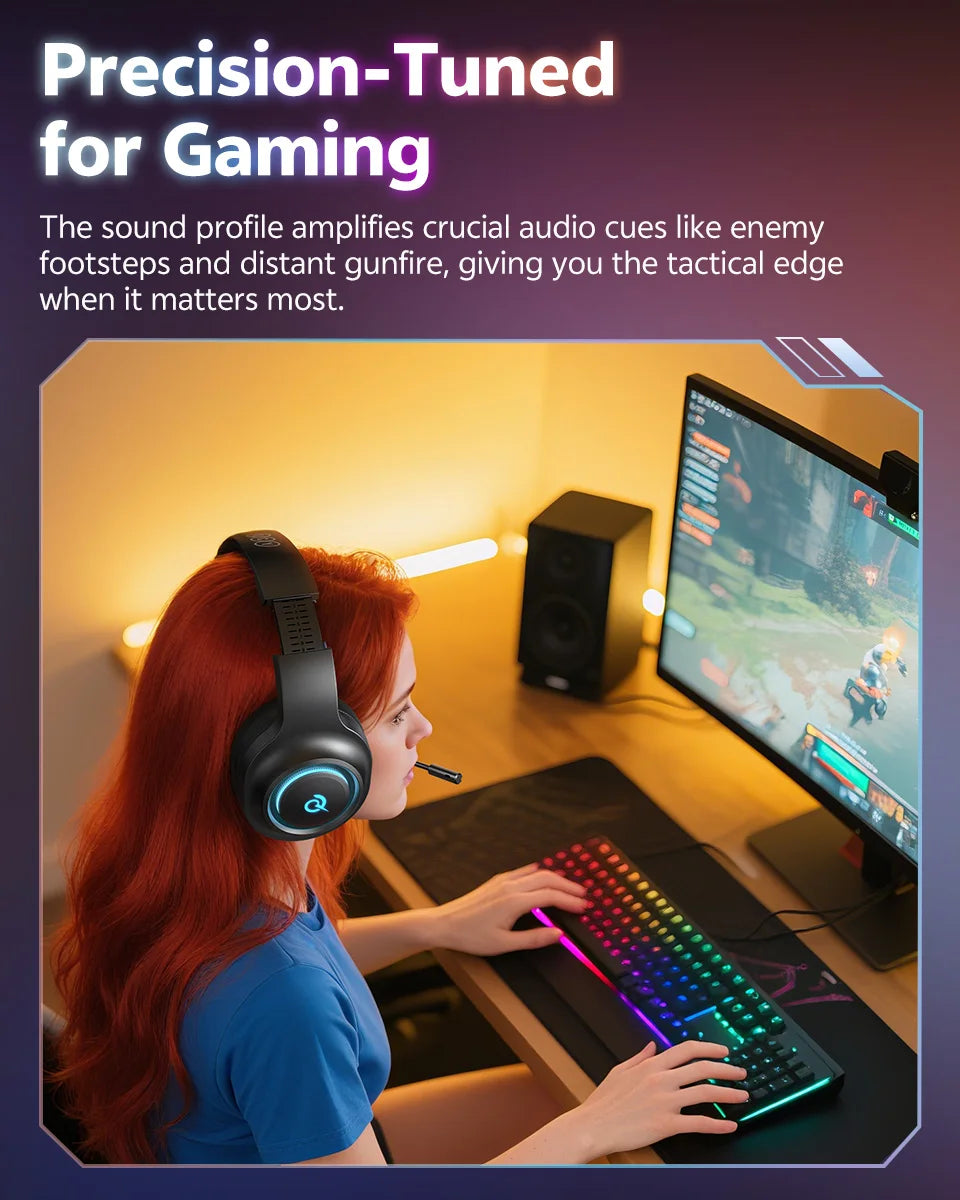 Auriculares Gaming V200 Sonido Envolvente 7.1 | Micrófono | LED | Compatible PC PS4 PS5 Xbox