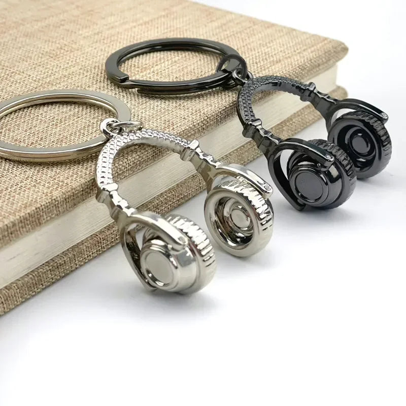 Llavero Colgante Auriculares Hip Hop Metal | Joyерía Música Punk | Regalo Unisex