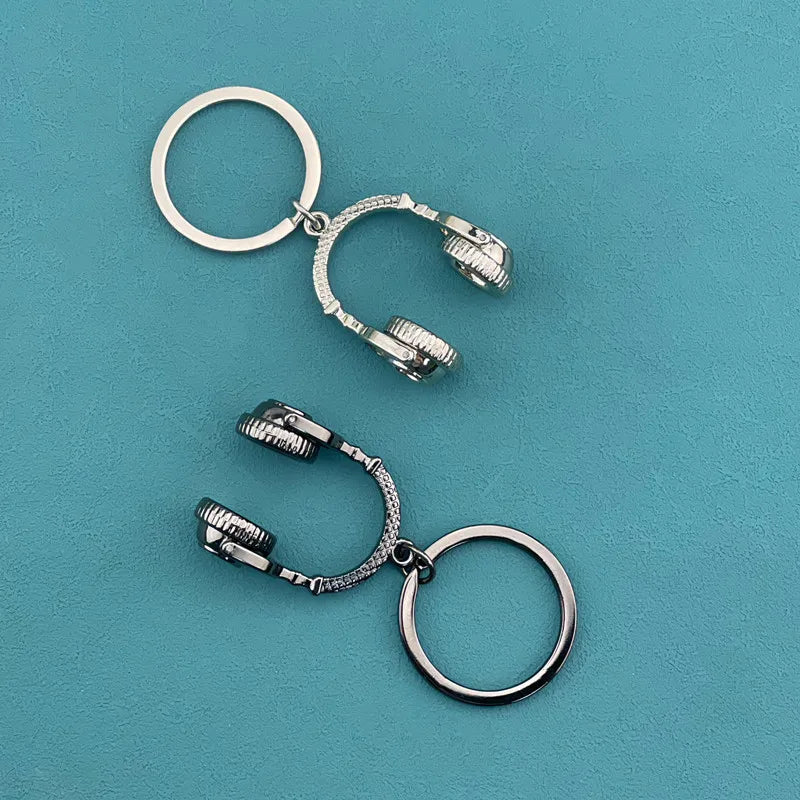 Llavero Colgante Auriculares Hip Hop Metal | Joyерía Música Punk | Regalo Unisex