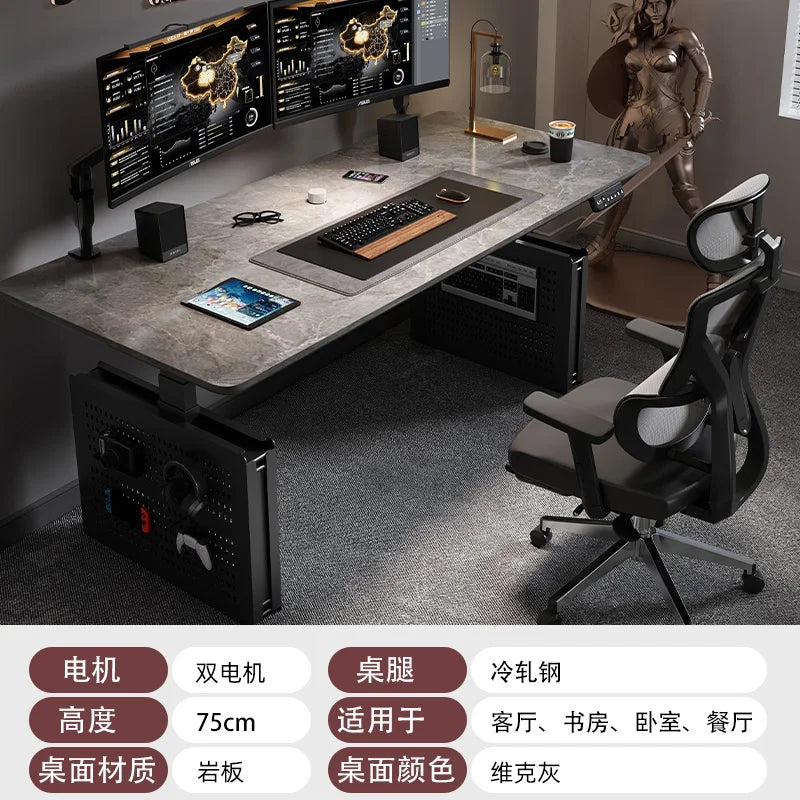 Mesa Escritorio Eléctrico Regulable en Altura | Diseño Moderno Khaki | Home Office y Gaming | FYCD