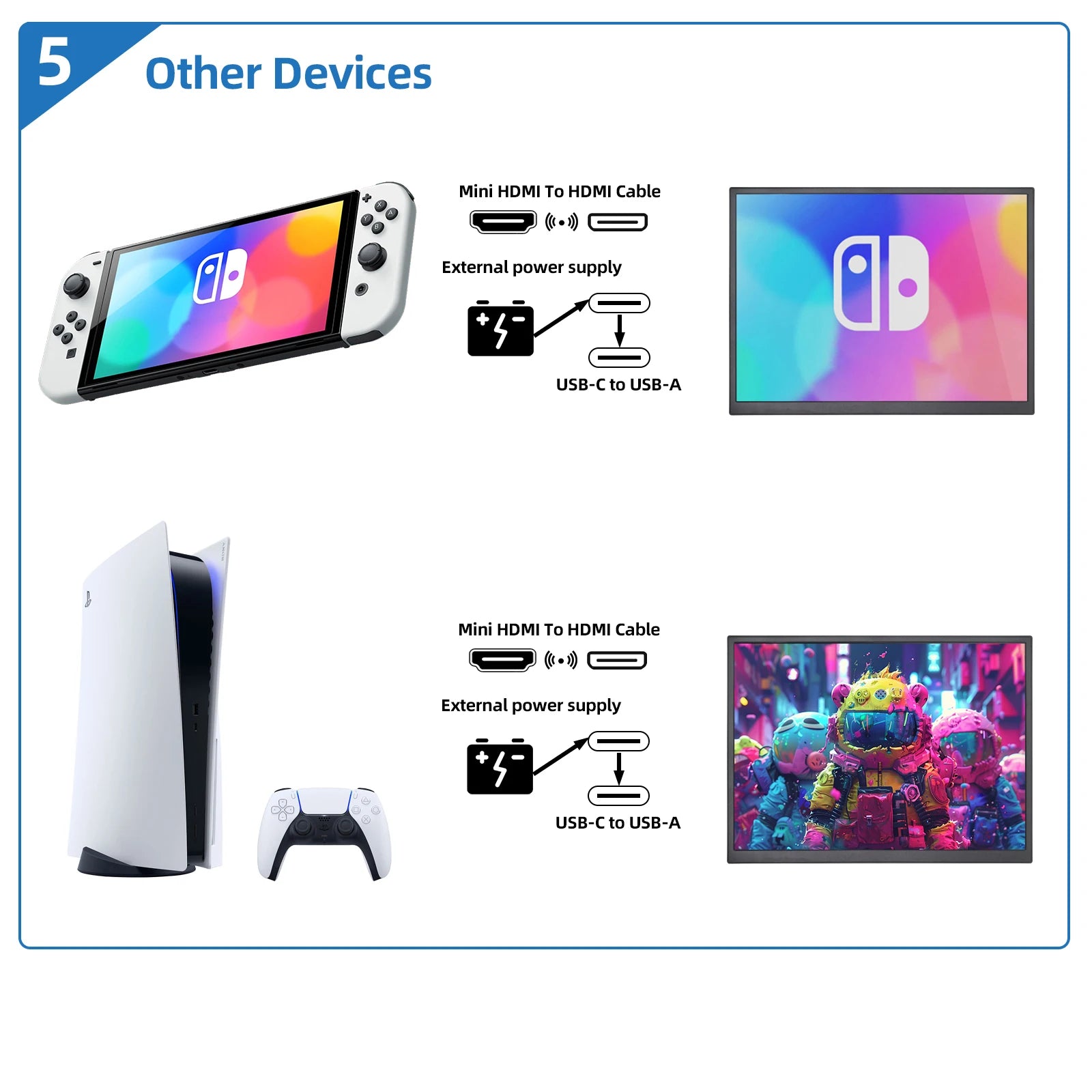 Monitor Portátil ZSUS 10.5'' 1280P 100% sRGB | Luz Azul Baja | Compatible Xbox PS4 PS5 Switch Móvil PC