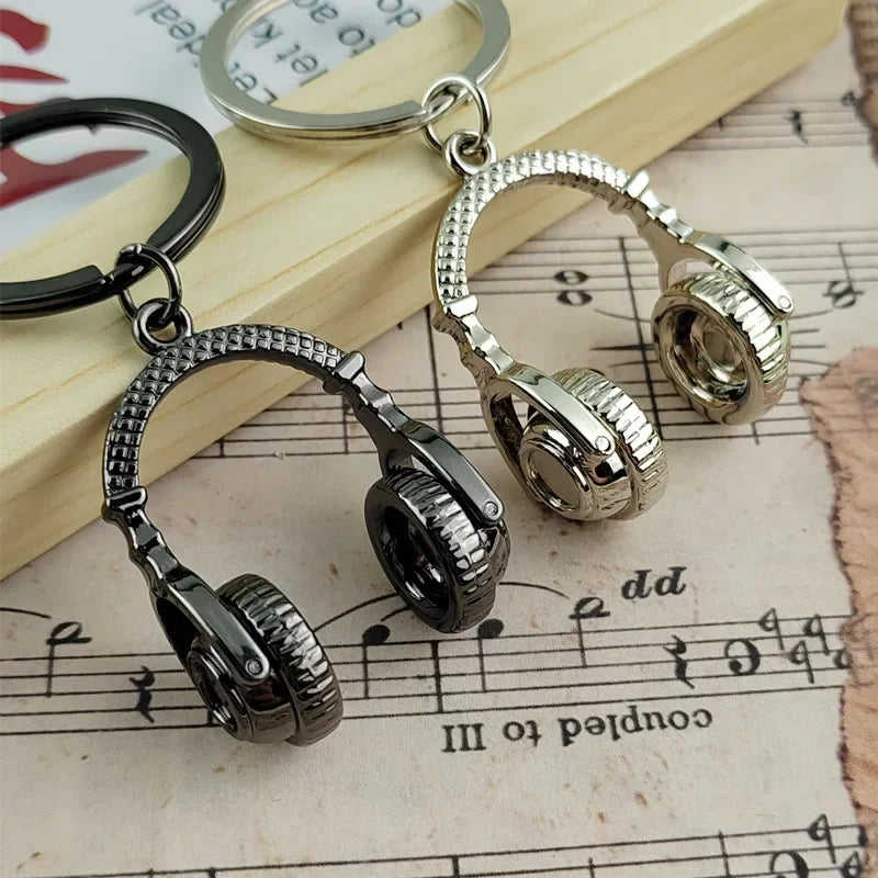 Llavero Colgante Auriculares Hip Hop Metal | Joyерía Música Punk | Regalo Unisex