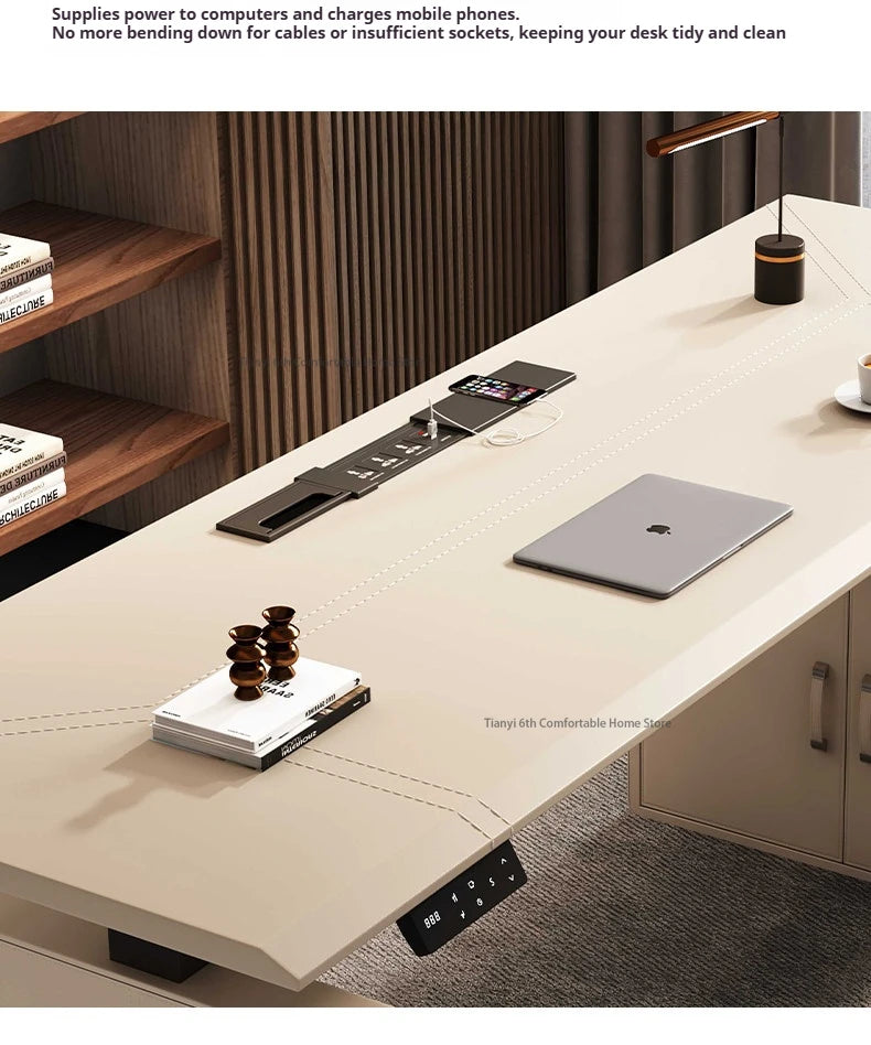 Mesa Escritorio Eléctrico Altura Ajustable | Estilo Nórdico de Lujo | Sala y Oficina | FYCD