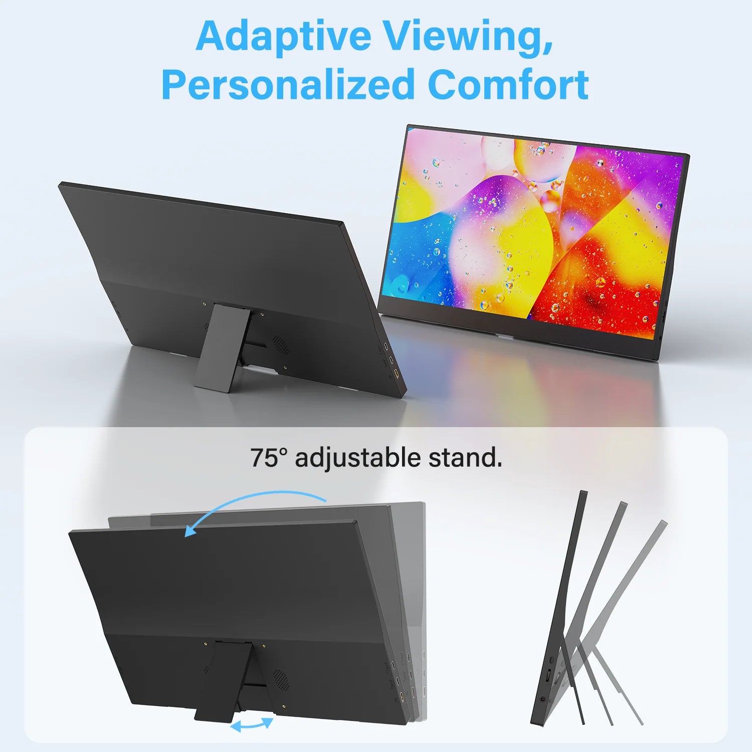 Monitor Portátil Amoudo 15.6'' FHD 1920x1080 IPS | USB-C | Mini HDMI | VESA | Soporte Penhole