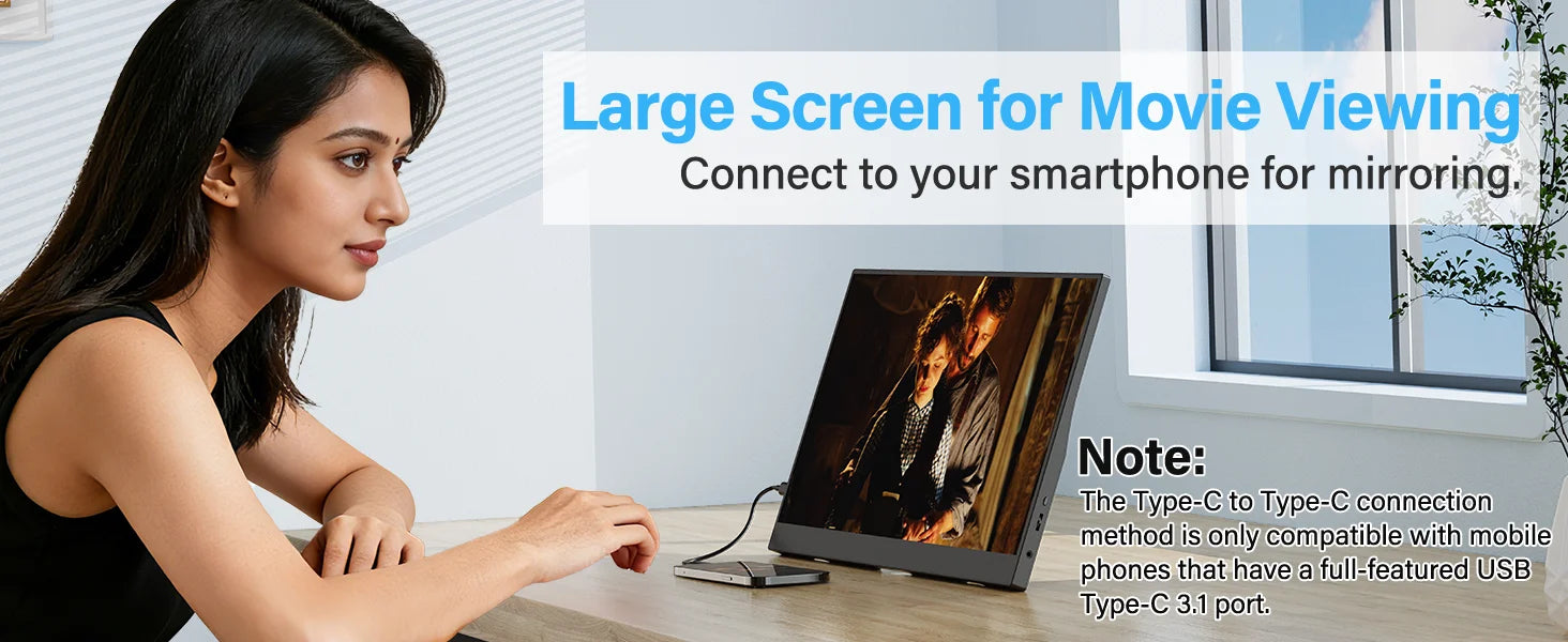 Monitor Portátil Amoudo 15.6'' FHD 1920x1080 IPS | USB-C | Mini HDMI | VESA | Soporte Penhole
