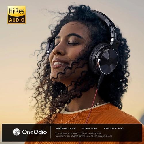 Auriculares Oneodio Pro10 Over-Ear | Estudio y DJ | Hi-Res | Cable Desmontable | Con Micrófono