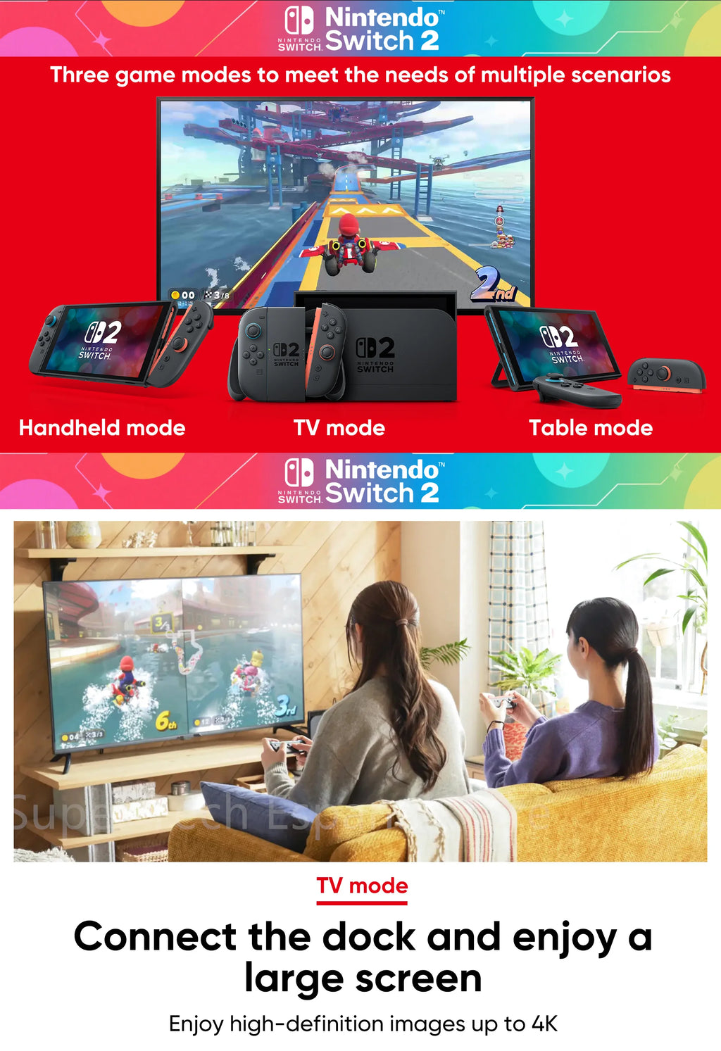 Nintendo Switch 2 Pantalla 7.9" 120Hz | Joy-Con 2 | 3 Modos de Juego | Compatible Switch 1