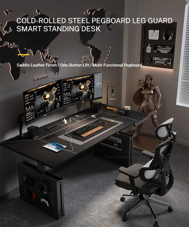 Mesa Escritorio Eléctrico Regulable en Altura | Diseño Moderno Khaki | Home Office y Gaming | FYCD