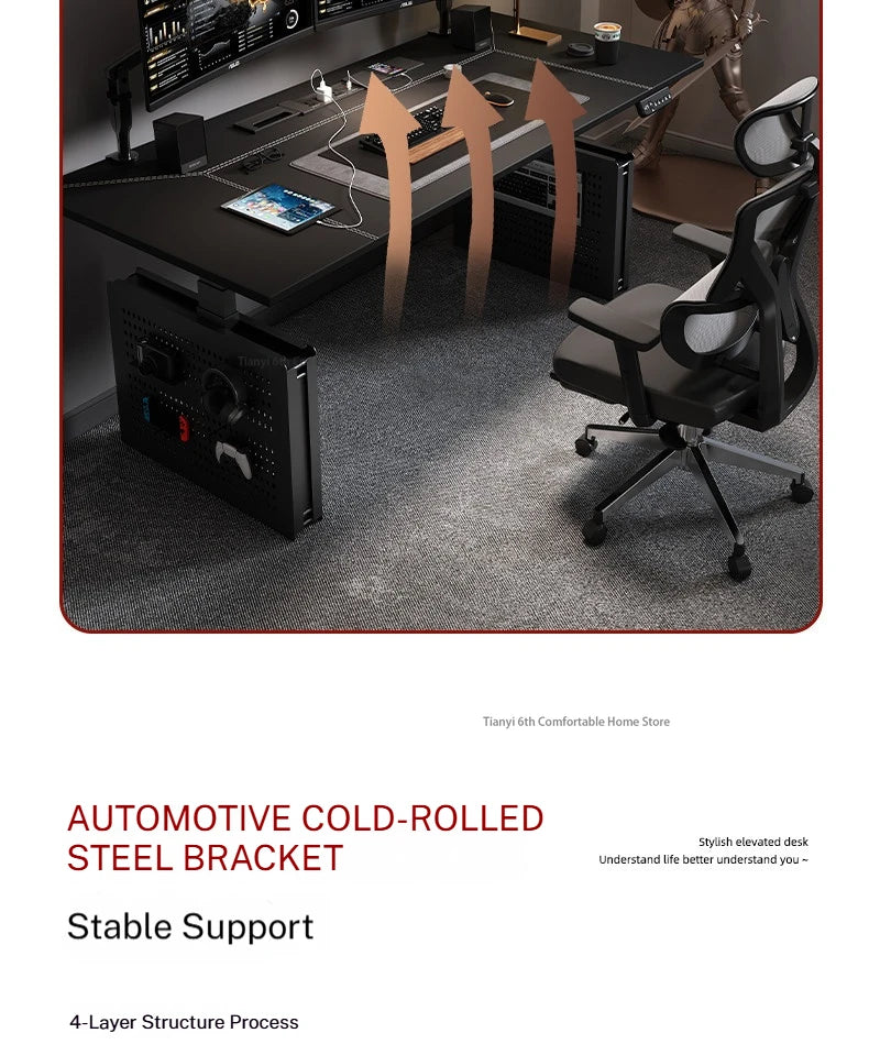 Mesa Escritorio Eléctrico Regulable en Altura | Diseño Moderno Khaki | Home Office y Gaming | FYCD
