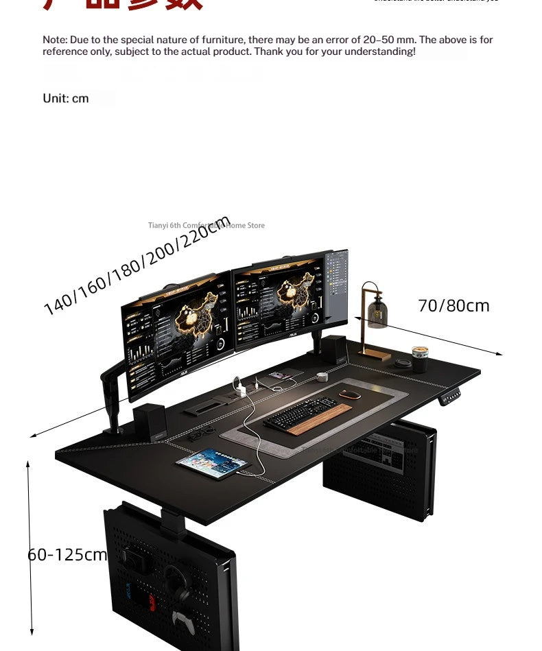 Mesa Escritorio Eléctrico Regulable en Altura | Diseño Moderno Khaki | Home Office y Gaming | FYCD