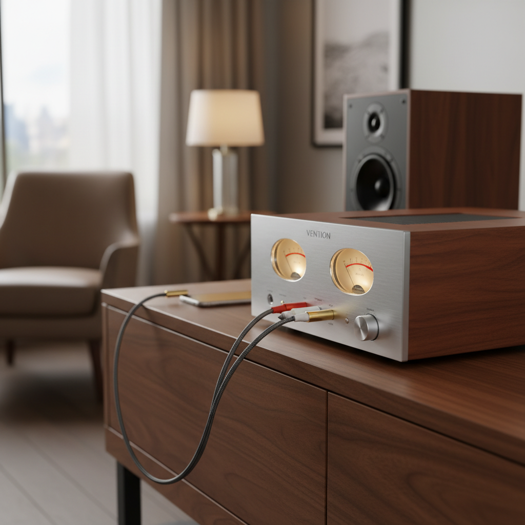 Cable Vention conectado a amplificador HiFi lifestyle