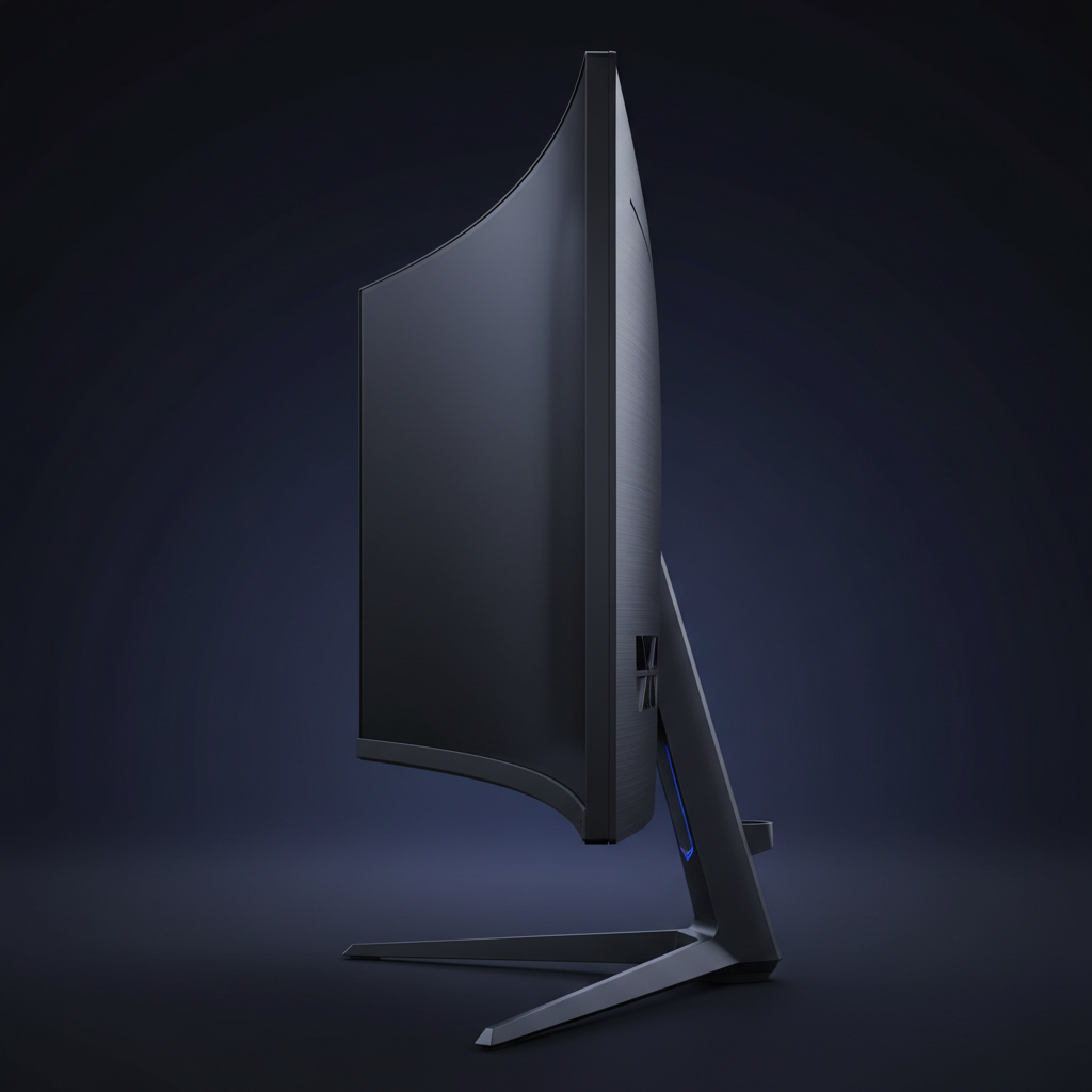 Monitor curvo Crua 27 vista lateral sin marco