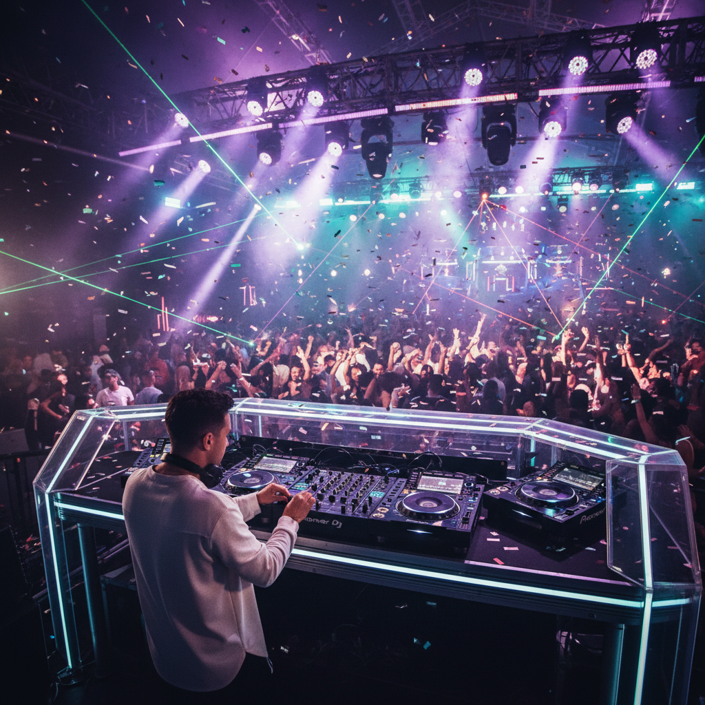 Pioneer DJM-A9 en cabina de festival lifestyle