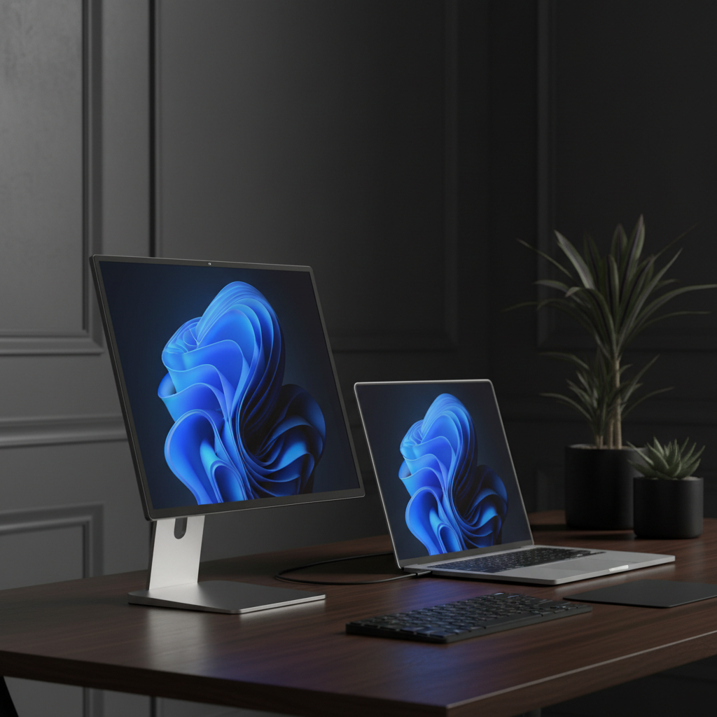 Monitor portátil 15.6 conectado a laptop USB-C