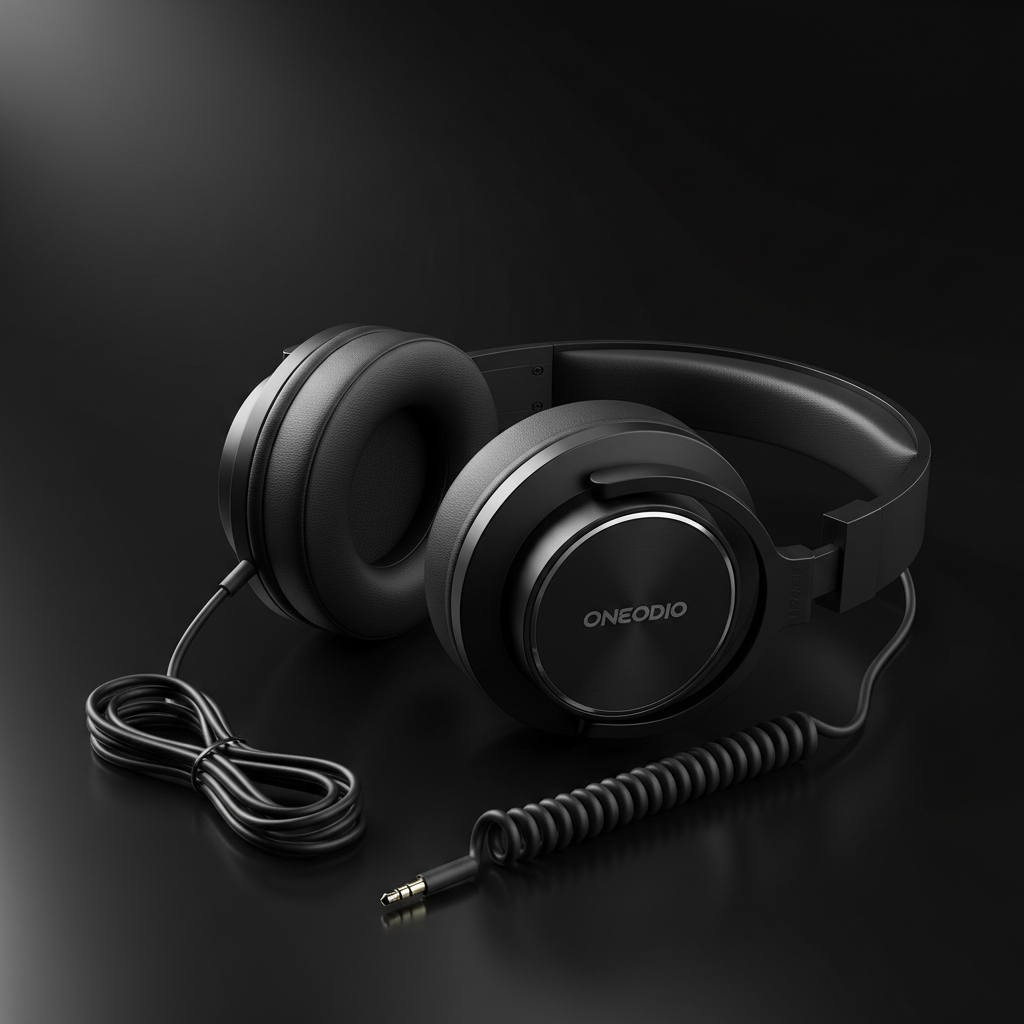 Auriculares Oneodio Pro10 sobre fondo negro