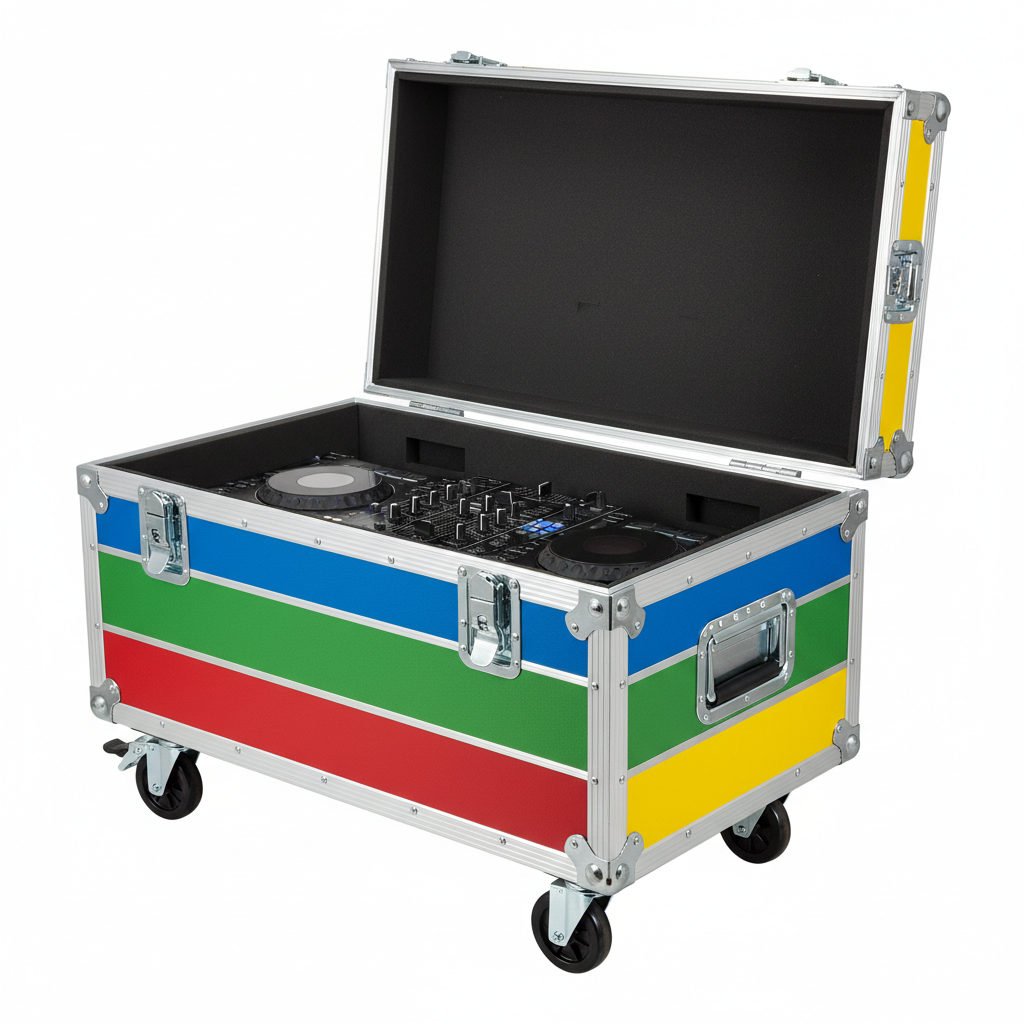 Mesa coffin table DJ aluminio colores con ruedas